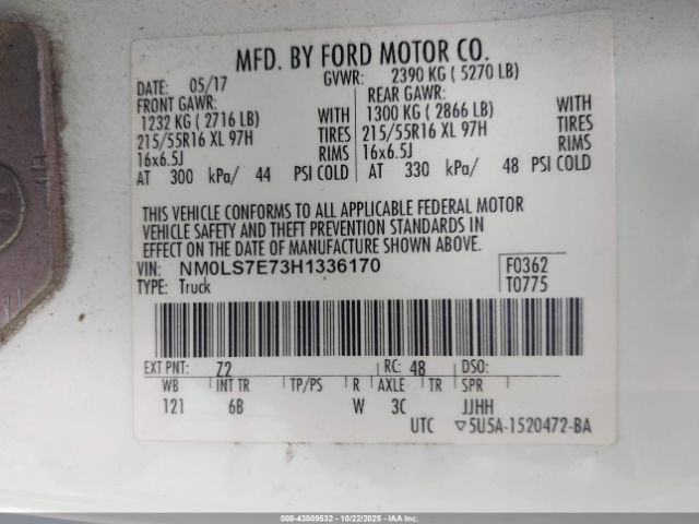 2017 FORD TRANSIT CONNECT NM0LS7E73H1336170 Photo 8
