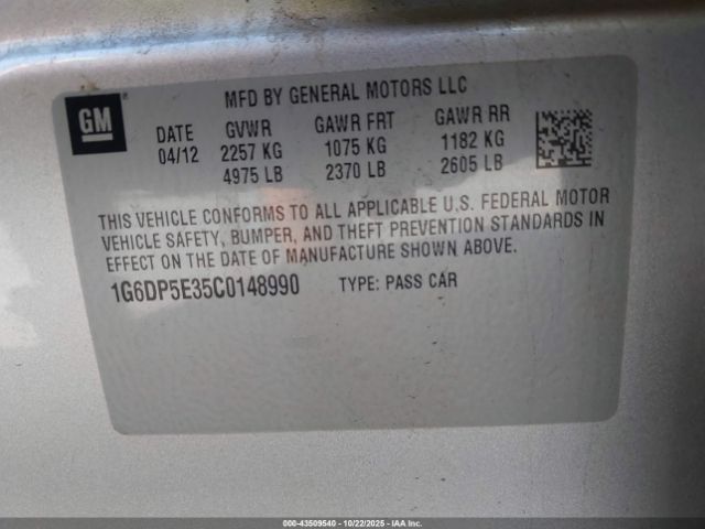 2012 CADILLAC CTS 1G6DP5E35C0148990 Photo 8