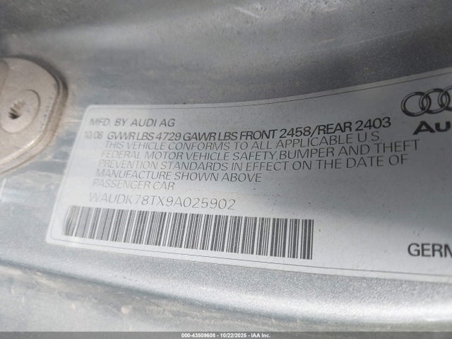 2009 AUDI A5 WAUDK78TX9A025902 Photo 8