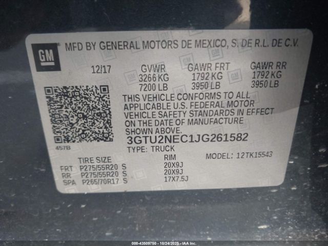 2018 GMC SIERRA 1500 3GTU2NEC1JG261582 Photo 8