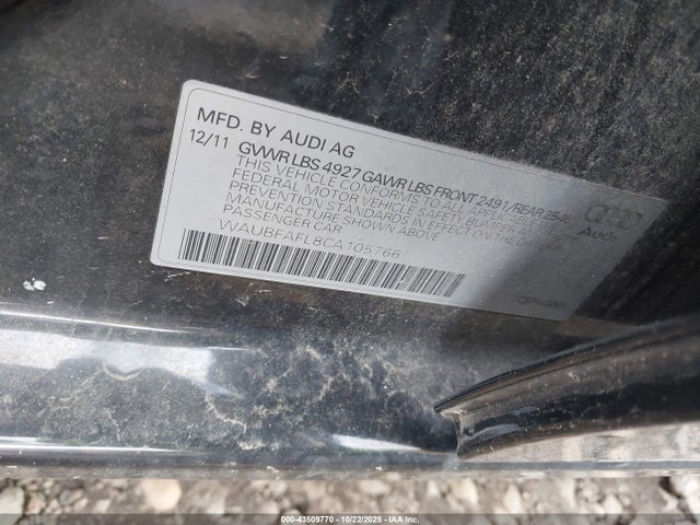 2012 AUDI A4 WAUBFAFL8CA105766 Photo 8