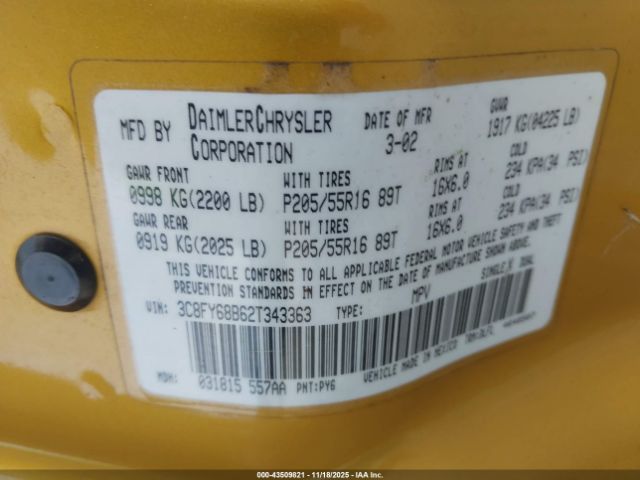 2002 CHRYSLER PT CRUISER 3C8FY68B62T343363 Photo 8