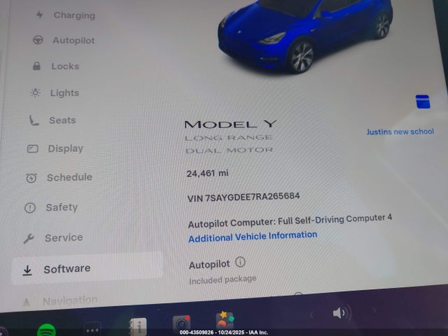 2024 TESLA MODEL Y 7SAYGDEE7RA265684 Photo 6