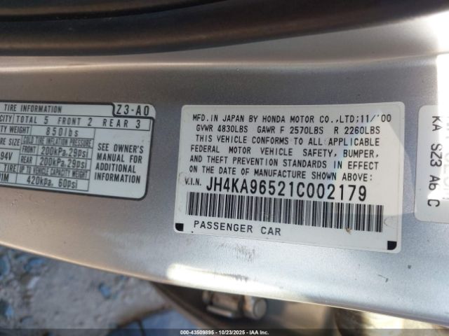 2001 ACURA RL JH4KA96521C002179 Photo 8