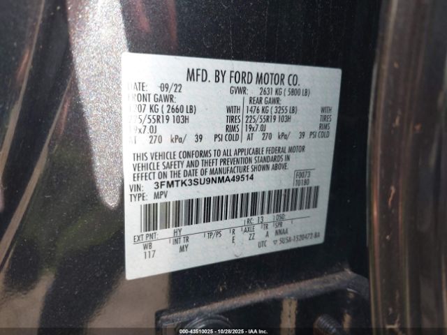 2022 FORD MUSTANG MACH-E 3FMTK3SU9NMA49514 Photo 8