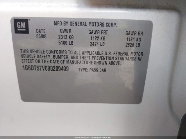 2008 CADILLAC CTS 1G6DT57V080209499 Photo 8