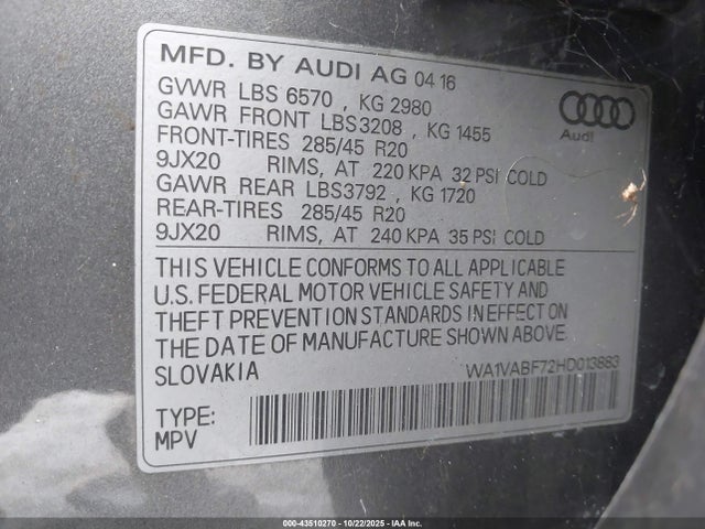 2017 AUDI Q7 WA1VABF72HD013883 Photo 8