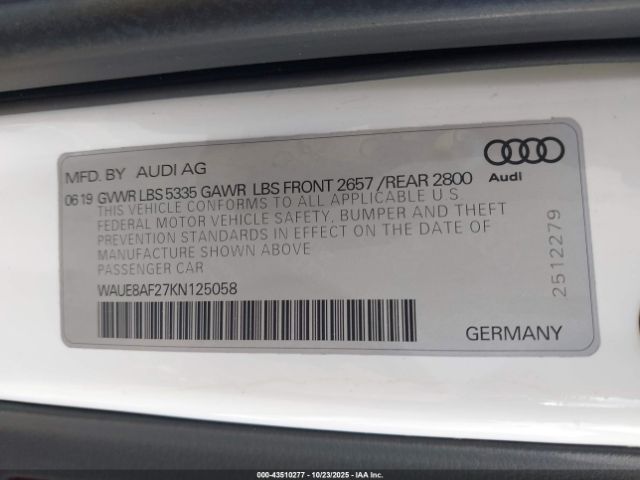 2019 AUDI A6 WAUE8AF27KN125058 Photo 8