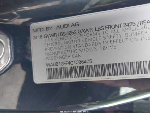 2016 AUDI S3 WAUB1GFF4G1096405 Photo 8