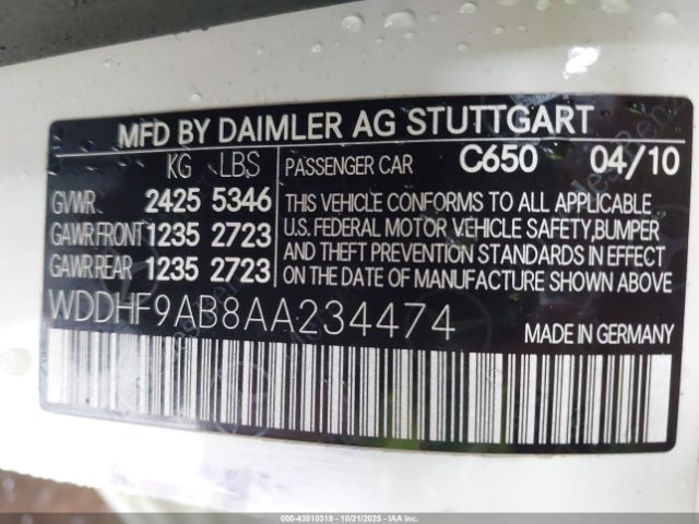 2010 MERCEDES-BENZ E 550 WDDHF9AB8AA234474 Photo 8