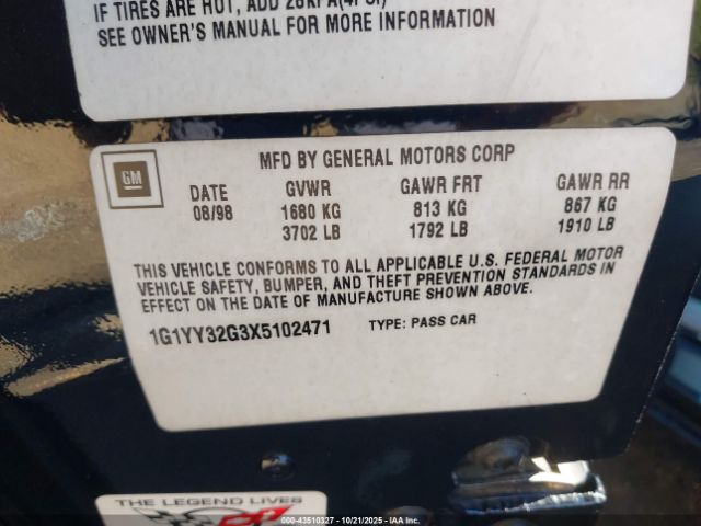 1999 CHEVROLET CORVETTE 1G1YY32G3X5102471 Photo 8