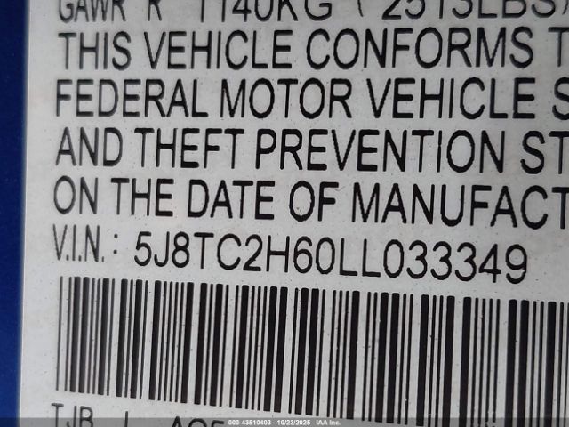 2020 ACURA RDX 5J8TC2H60LL033349 Photo 8