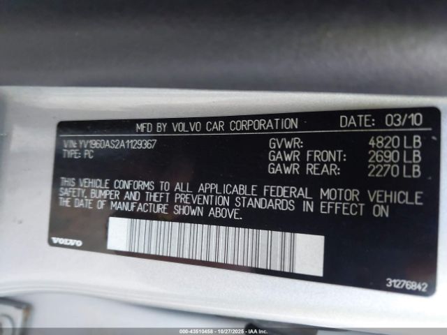 2010 VOLVO S80 YV1960AS2A1129367 Photo 8