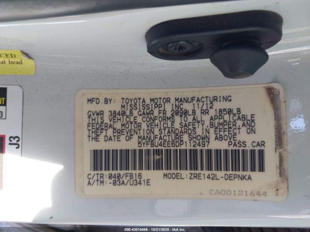2013 TOYOTA COROLLA 5YFBU4EE6DP112497 Photo 8