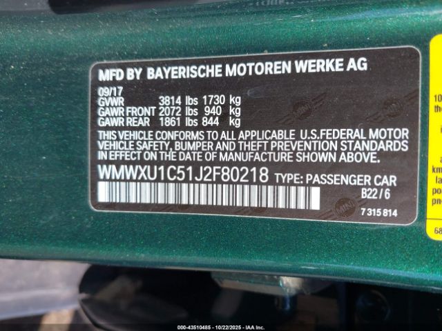 2018 MINI HARDTOP WMWXU1C51J2F80218 Photo 8