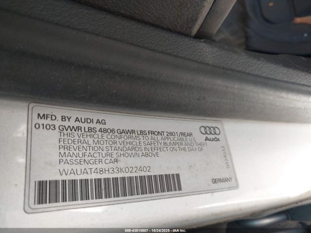 2003 AUDI A4 WAUAT48H33K022402 Photo 8