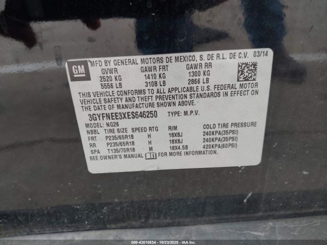 2014 CADILLAC SRX 3GYFNEE3XES646250 Photo 8