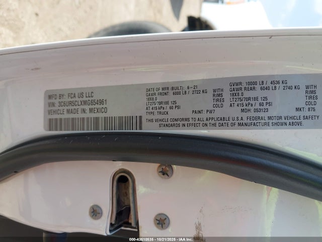 3C6UR5CLXMG654961 RAM 2500