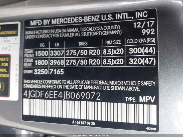 2018 MERCEDES-BENZ GLS 450 4JGDF6EE4JB069072 Photo 8