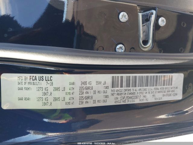 2019 JEEP CHEROKEE 1C4PJMDNXKD238717 Photo 8