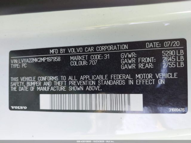 2021 VOLVO S90 LVYA22MK2MP197958 Photo 8