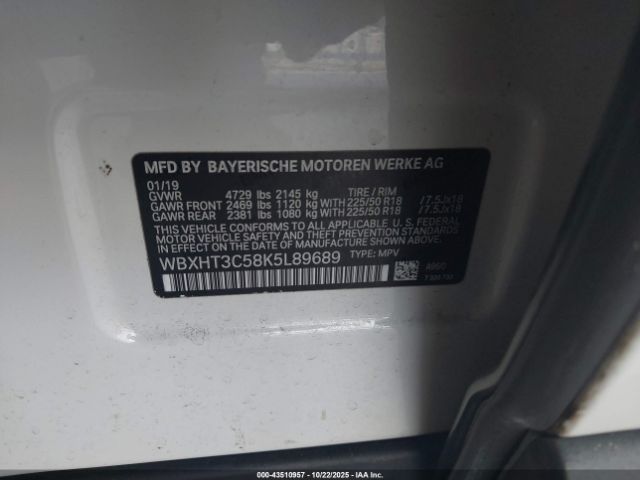 2019 BMW X1 WBXHT3C58K5L89689 Photo 8