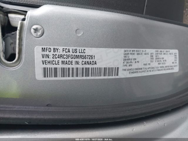 2021 CHRYSLER PACIFICA 2C4RC3FG0MR567261 Photo 8