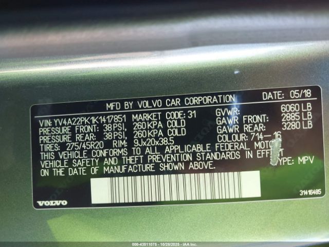 2019 VOLVO XC90 YV4A22PK1K1417851 Photo 8