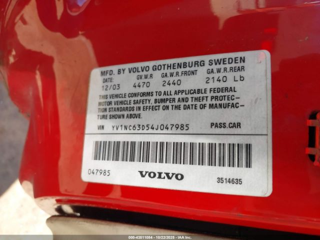 2004 VOLVO C70 YV1NC63D54J047985 Photo 8