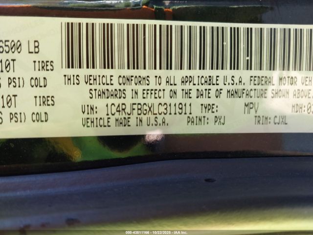 2020 JEEP GRAND CHEROKEE 1C4RJFBGXLC311911 Photo 8