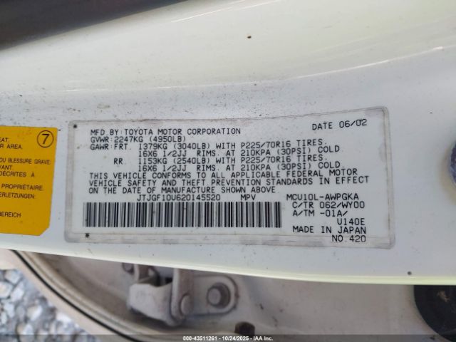 2002 LEXUS RX 300 JTJGF10U620145520 Photo 8