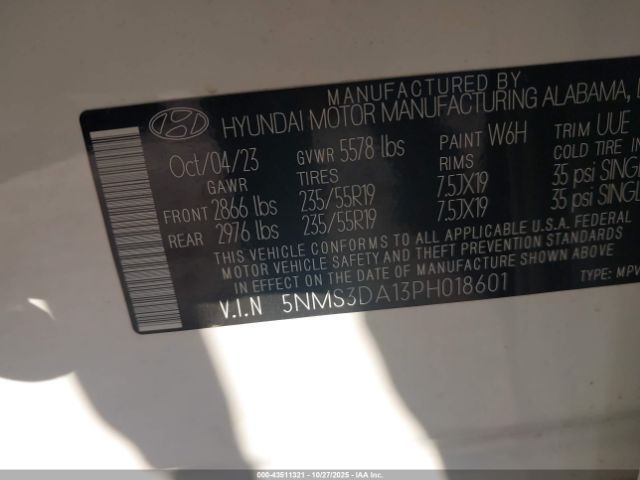 2023 HYUNDAI SANTA FE HYBRID 5NMS3DA13PH018601 Photo 8