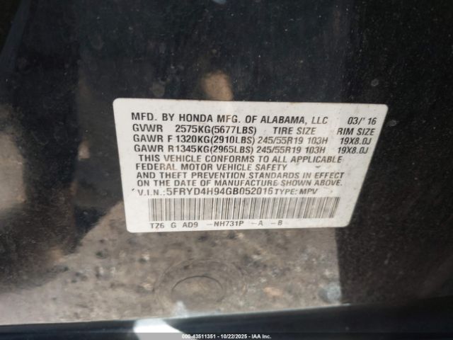 2016 ACURA MDX 5FRYD4H94GB052016 Photo 8