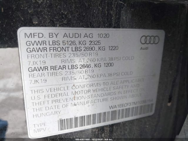 2021 AUDI Q3 WA1EECF37M1035154 Photo 8