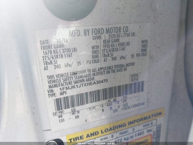 2017 FORD EXPEDITION EL 1FMJK1JTXHEA30470 Photo 8