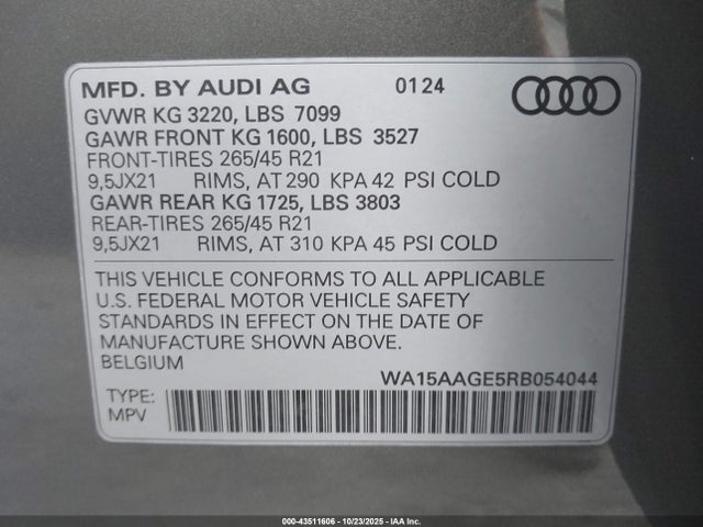 2024 AUDI Q8 E-TRON WA15AAGE5RB054044 Photo 8