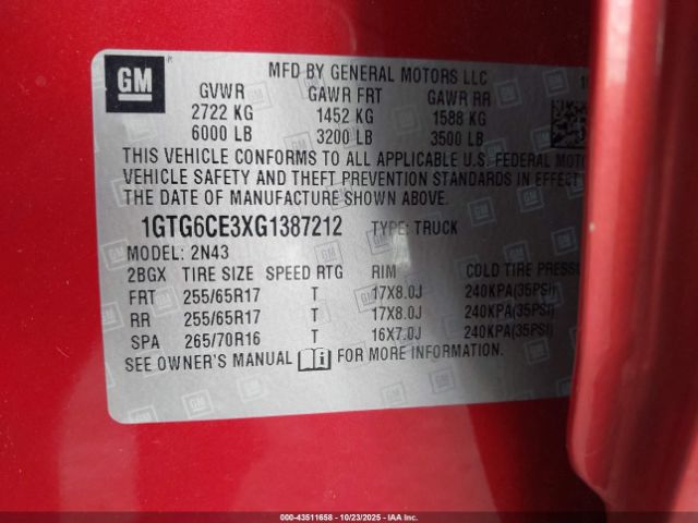 2016 GMC CANYON 1GTG6CE3XG1387212 Photo 8