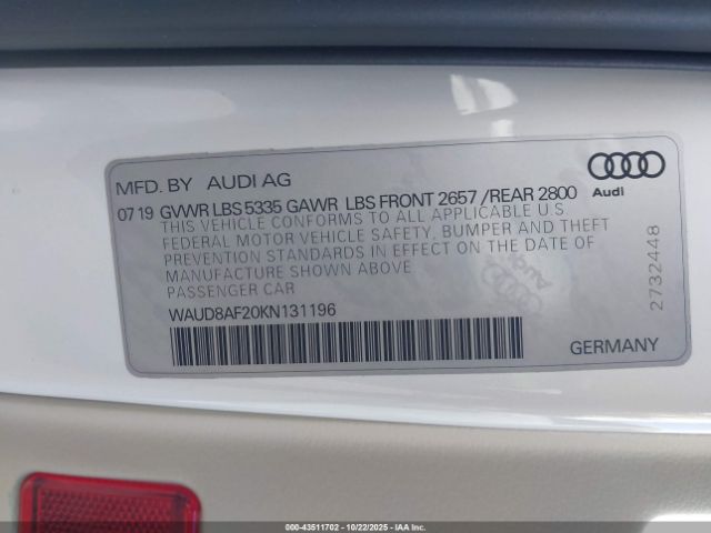 2019 AUDI A6 WAUD8AF20KN131196 Photo 8