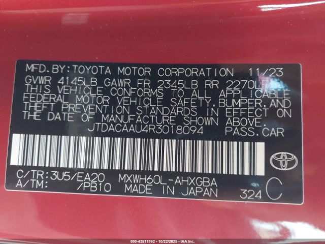 2024 TOYOTA PRIUS JTDACAAU4R3018094 Photo 8