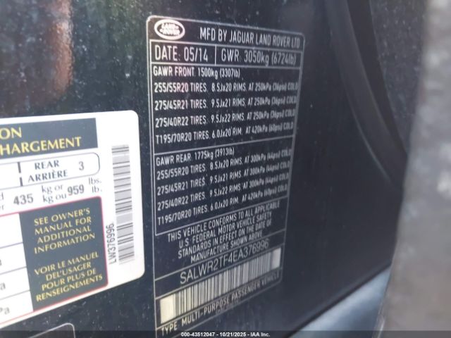 2014 LAND ROVER RANGE ROVER SPORT SALWR2TF4EA376996 Photo 8