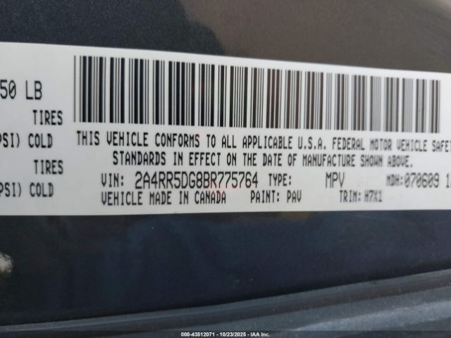 2011 CHRYSLER TOWN & COUNTRY 2A4RR5DG8BR775764 Photo 8