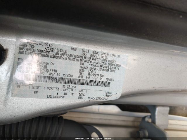 2015 FORD FOCUS 1FADP3F26FL323814 Photo 8