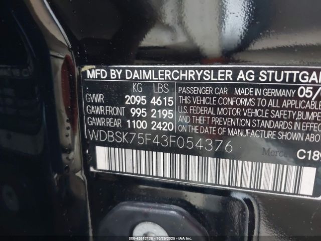 2003 MERCEDES-BENZ SL 500 WDBSK75F43F054376 Photo 8