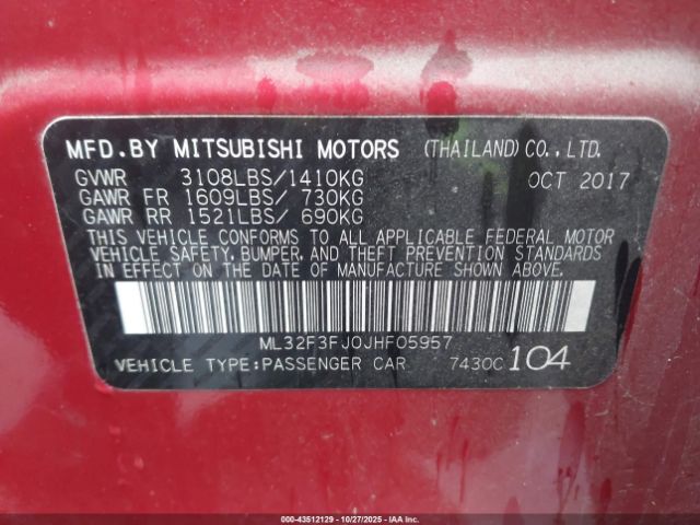 2018 MITSUBISHI MIRAGE G4 ML32F3FJ0JHF05957 Photo 8