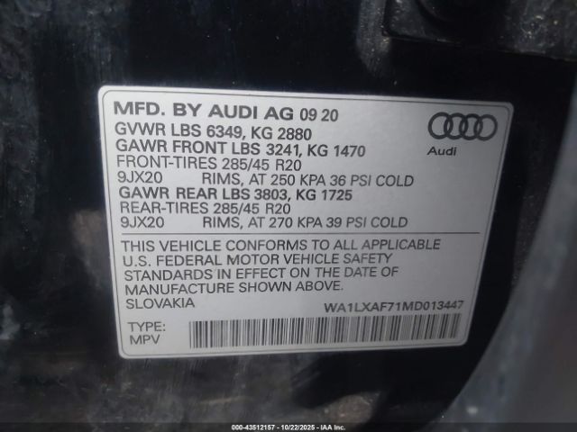 2021 AUDI Q7 WA1LXAF71MD013447 Photo 8