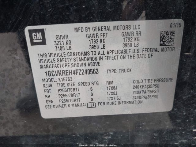 2015 CHEVROLET SILVERADO 1500 1GCVKREH4FZ240563 Photo 8