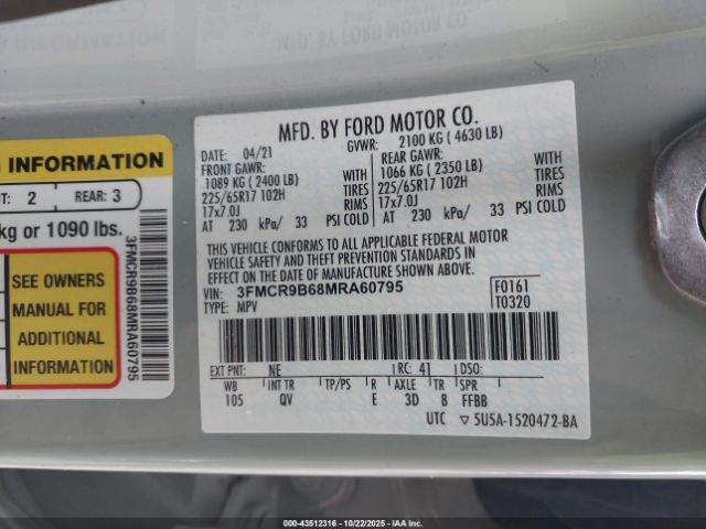 2021 FORD BRONCO SPORT 3FMCR9B68MRA60795 Photo 8