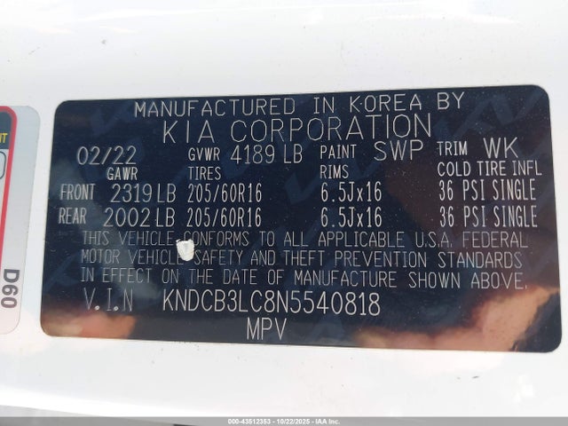 KIA Niro Lxs 2022 KNDCB3LC8N5540818 Image 9