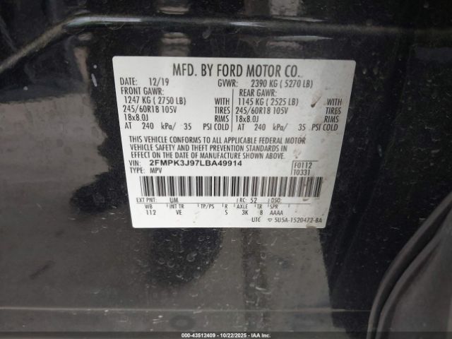 2020 FORD EDGE 2FMPK3J97LBA49914 Photo 8