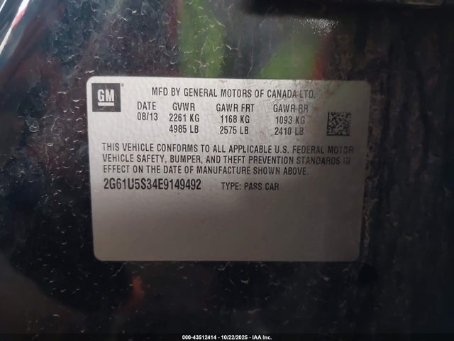 2014 CADILLAC XTS 2G61U5S34E9149492 Photo 8